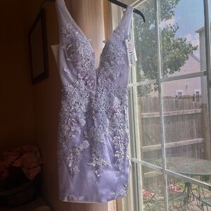 Elegant Lavender Floral Dress